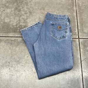 vintage carhartt faded blue relaxed baggy fit jeans size 38 x 30